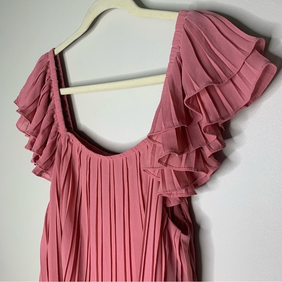 Naked‎ Zebra Pink ruffle sleeve blouse size LARGE - Picture 3 of 6